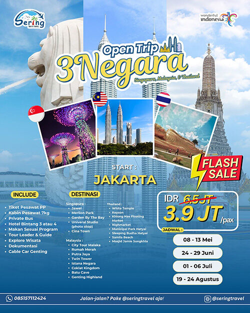 Open Trip 3 Negara (Singapura, Malaysia, Thailand)